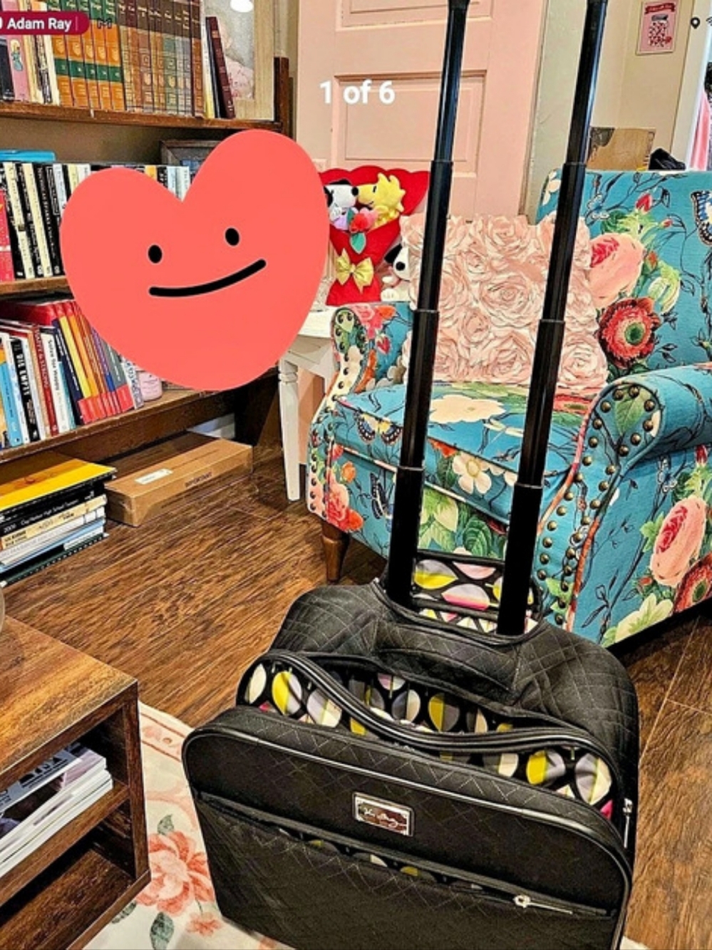 Vera Bradley Quilted Rolling Work Bag in Black